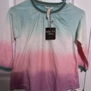 NWT Matilda Jane Girls size 12 Pink Ombré Shirt Jersey Slub Top